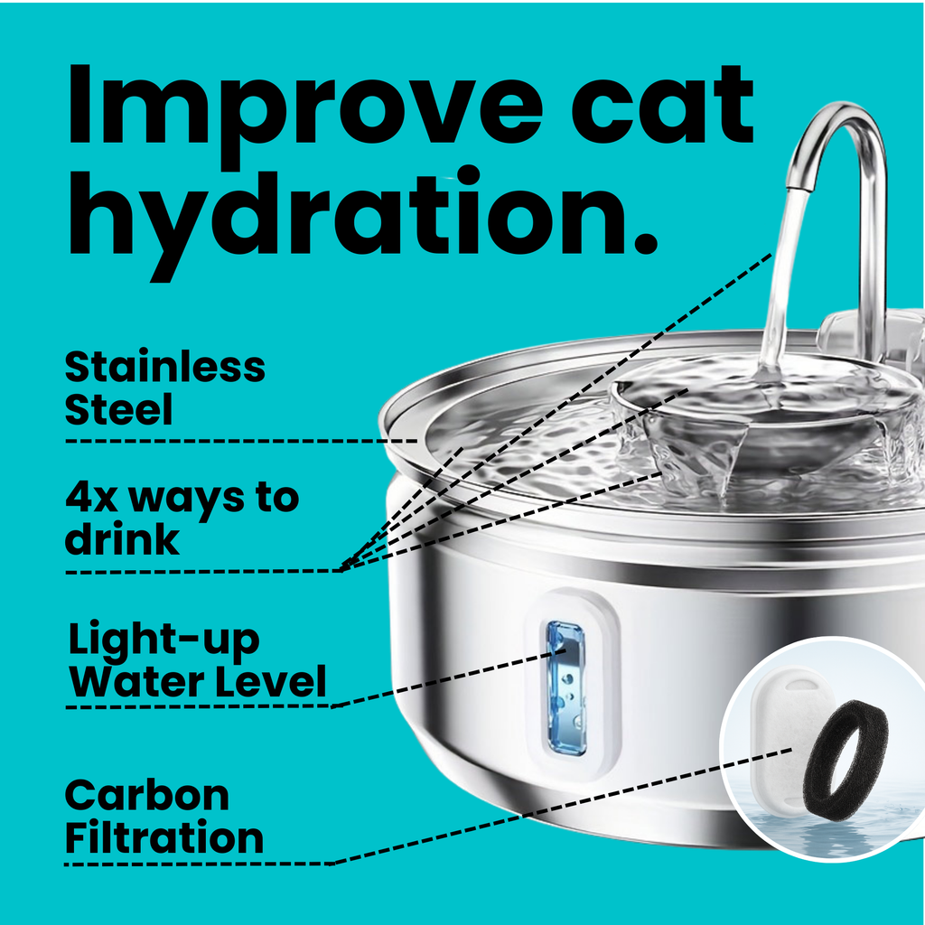 Dripurr™ Stainless Steel Cat Drinking Fountain