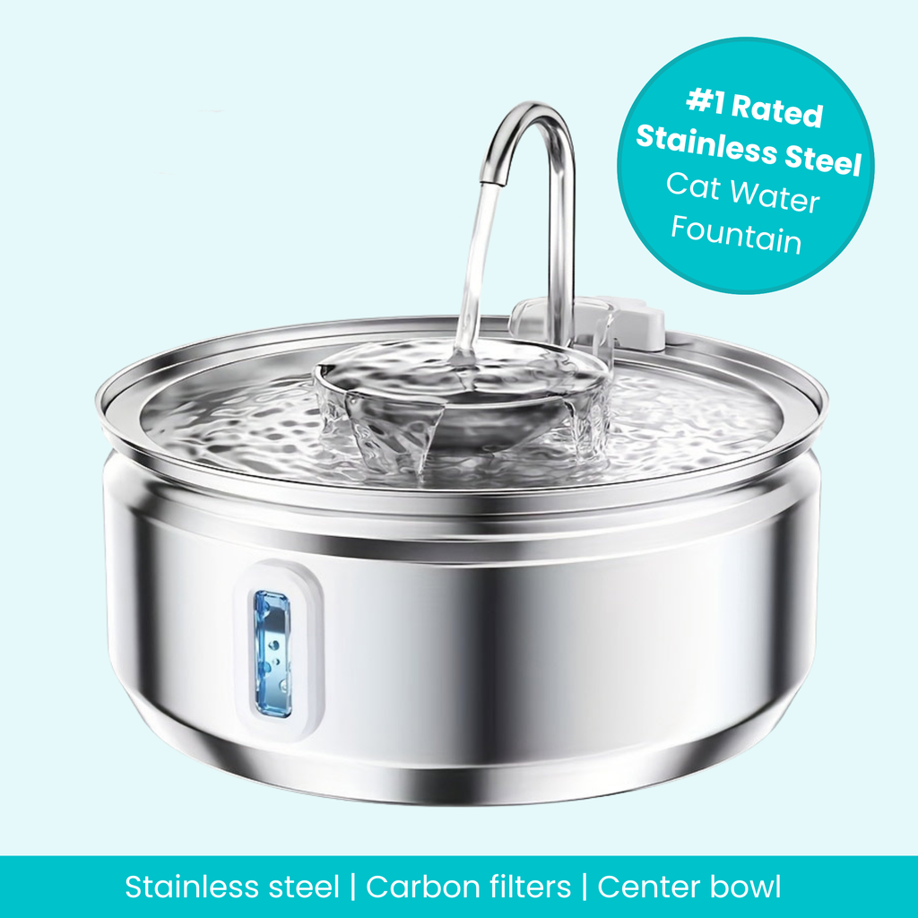 Designer Cat Drinking Fountain - Stainless Steel