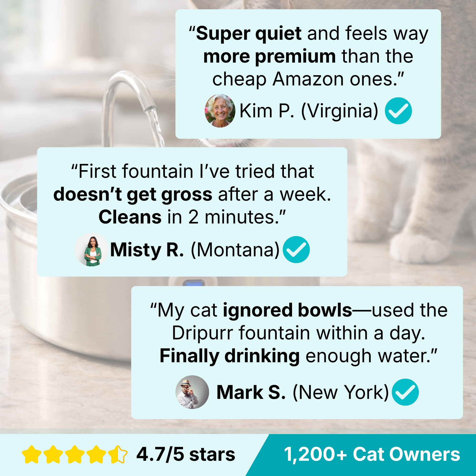 Dripurr™ Stainless Steel Cat Drinking Fountain