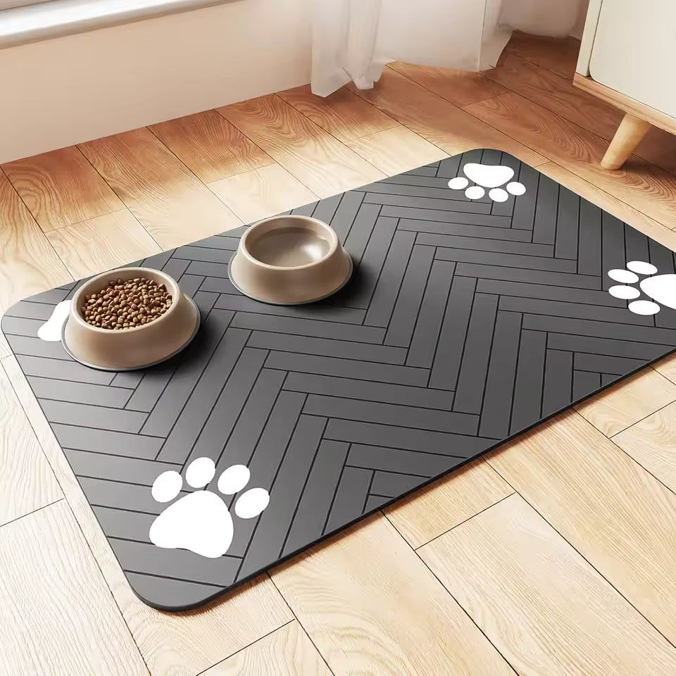 Water Bowl Mat - Absorbent & Non-Slip (16"x24")