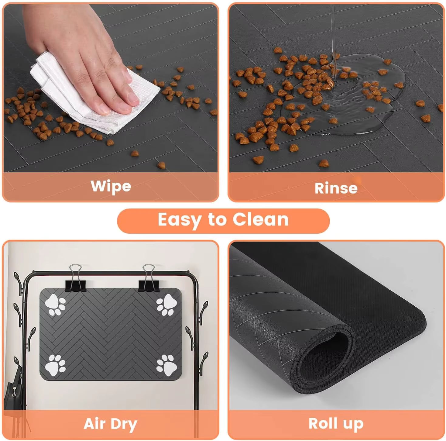 Water Bowl Mat - Absorbent & Non-Slip (16"x24")