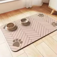 Water Bowl Mat - Absorbent & Non-Slip (16"x24")